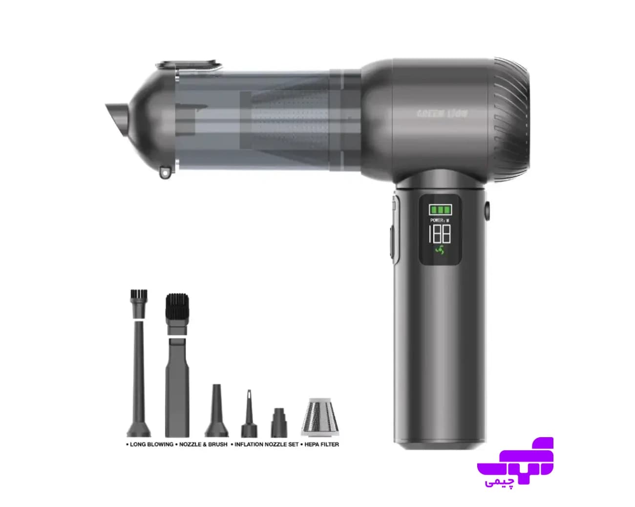 جاروشارژی و دمنده سه‌کاره گرین لاین مدل Green Lion Multi-Force Vacuum Air Blower